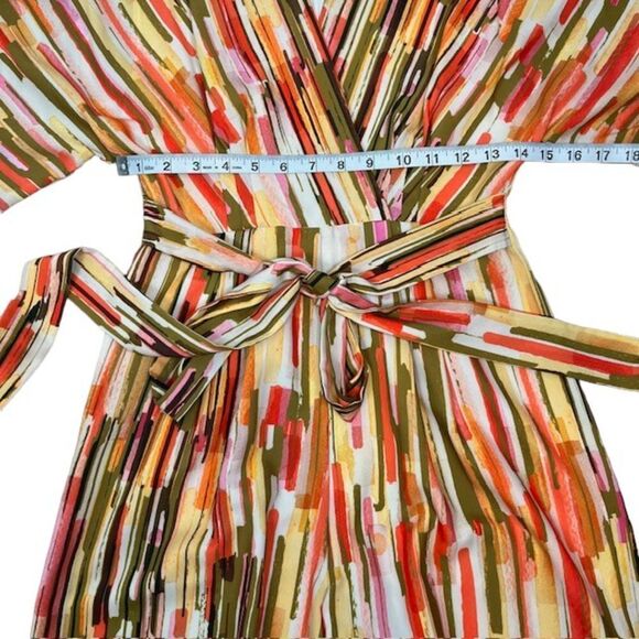 Slate & Willow Women's Striped Elliott Romper Orange Black Green Gold Size XS - Picture 9 of 11